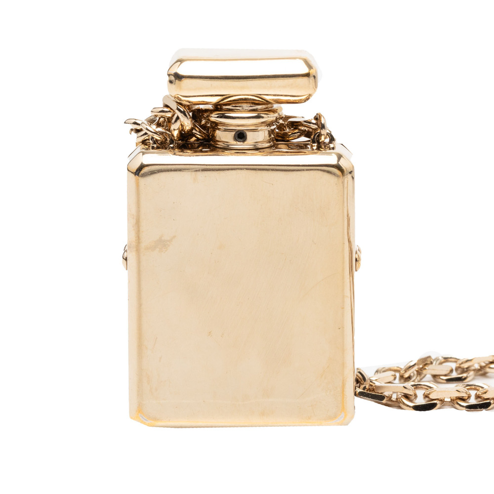 Pre-Loved Chanel CC Gold Plated Perfume Bottle Locket Pendant Necklace - Picture 4 of 6